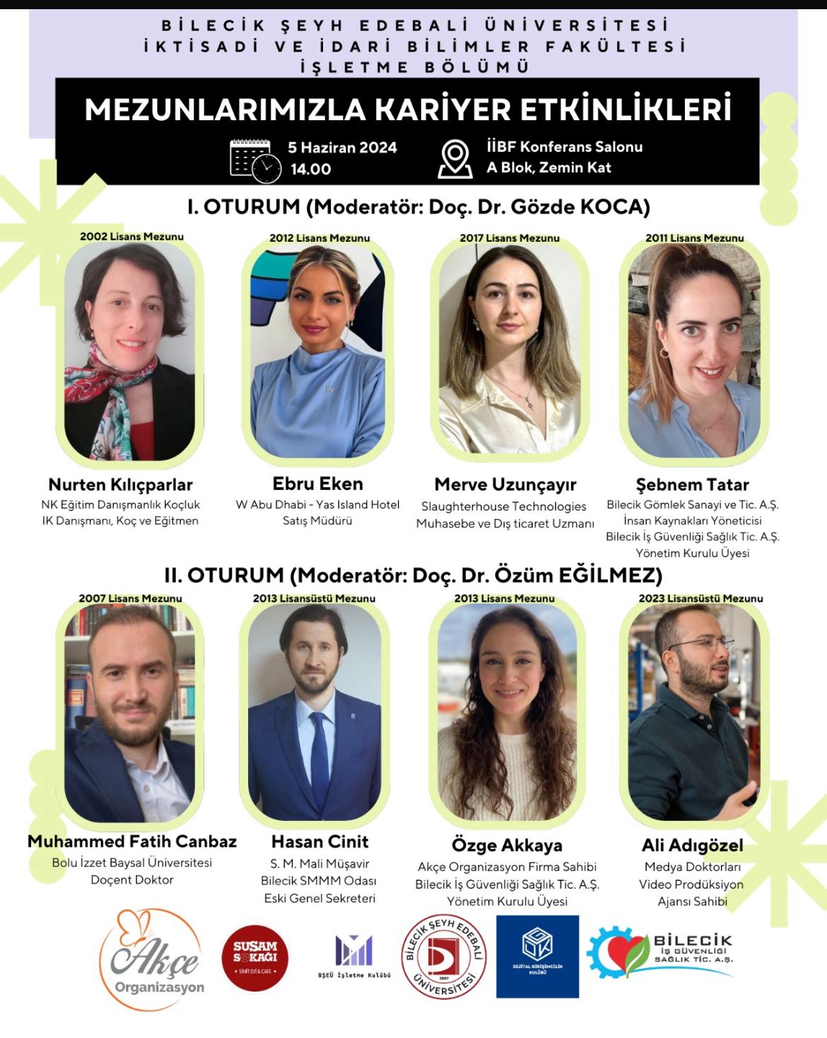 "Mezunlarımızla Kariyer Etkinliği" Konuşmacılarımız