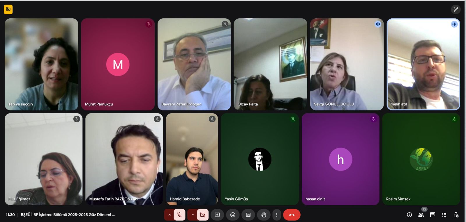 İşletme Bölümü, Danışma Kurulu ile Güz Dönemi Toplantısını Gerçekleştirdi.