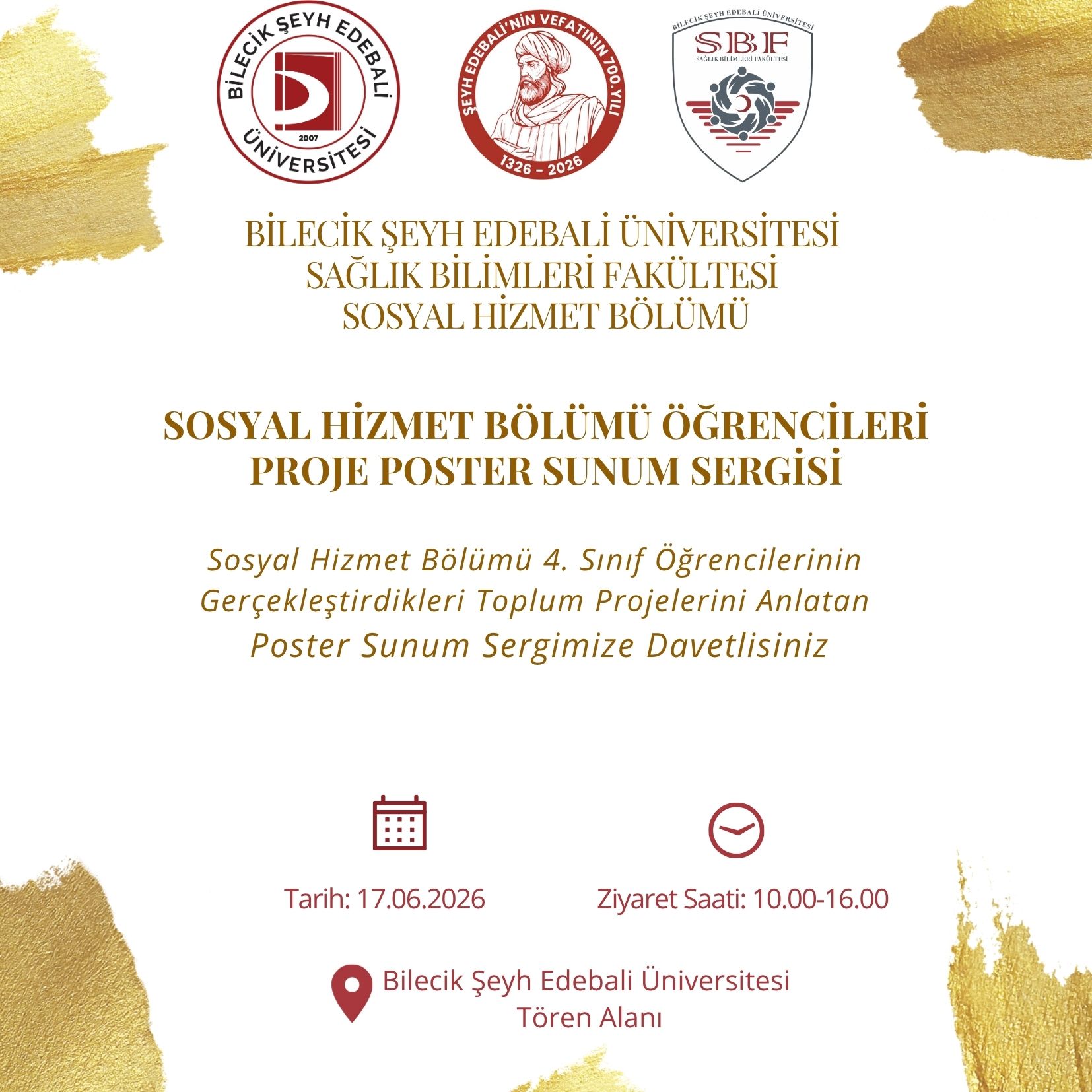 2025-2026 Eğitim-Öğretim Yılı Sosyal Hizmet Bölümü Öğrencileri Proje Poster Sunum Sergisi