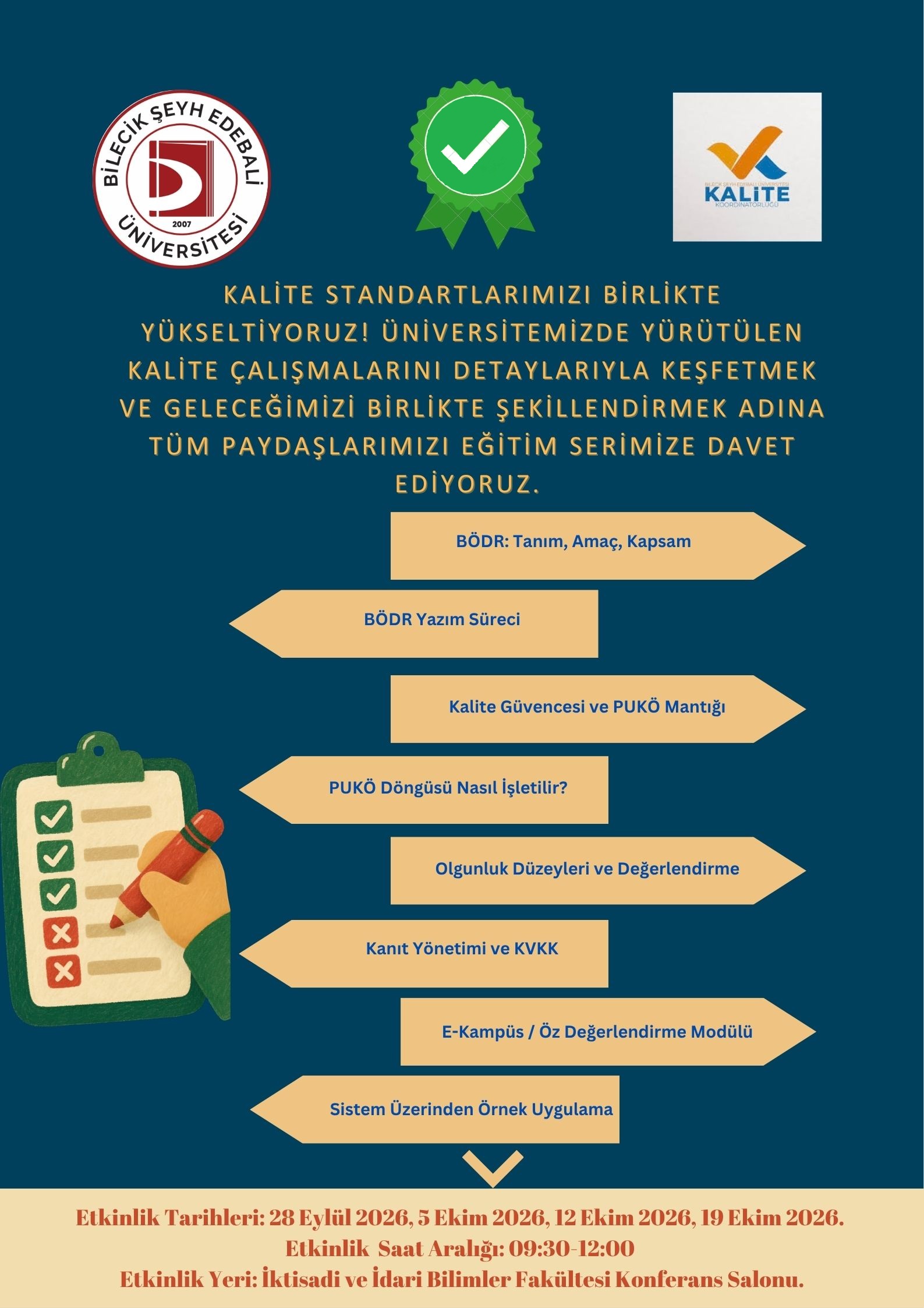 Kalite ve Akreditasyon Eğitimleri Hk.